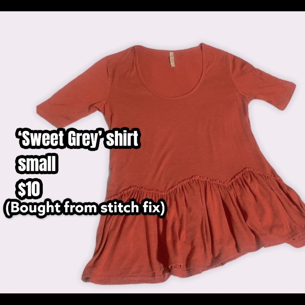 Burnt orange babydoll top